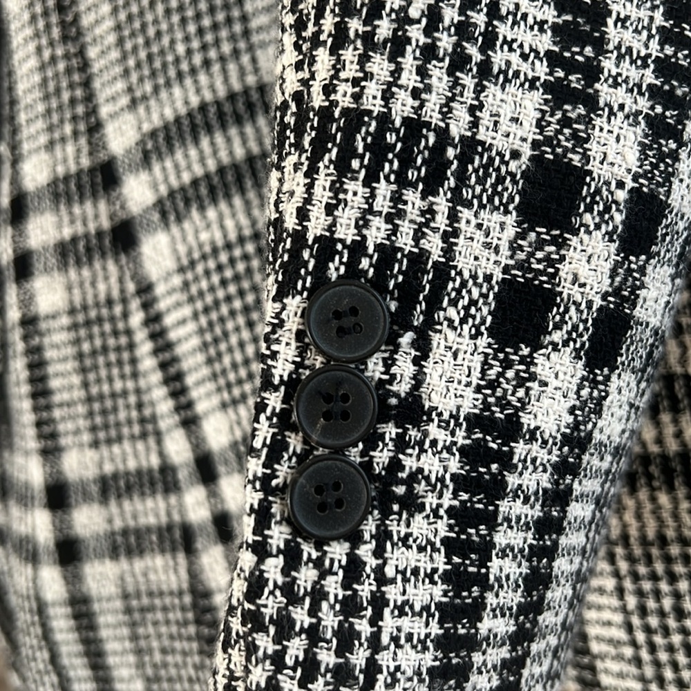NWOT ZARA Plaid Double Breasted Textured Blazer size XS - Picture 7 of 9